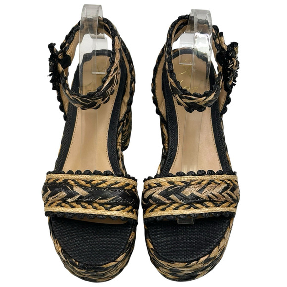Sam Edelman Iliana Platform Sandal Womens 8.5M Raffia Woven Ankle Strap New $170 - Picture 2 of 9
